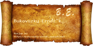 Bukovszky Ernák névjegykártya